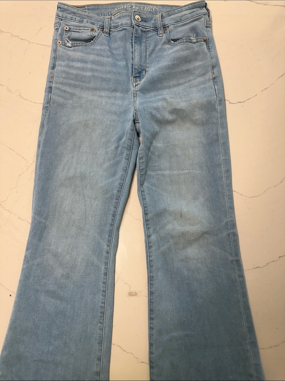 American Eagle Outfitters Light Wash Wide Leg Jeans